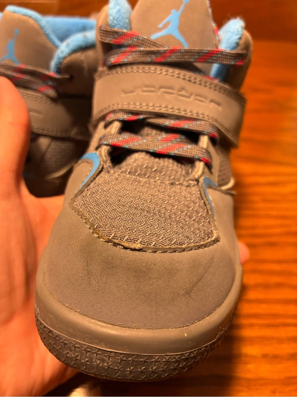 Jordan Flight 45 High Top Toddler Sneakers Gray Blue Size 10C